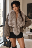 Jessica Bara Williz Fur Collared Jacket
