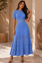 Jessica Bara Winkle 2 Knit Short Sleeve Maxi Dress
