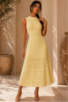 Jessica Bara Winkle Knit Maxi Dress