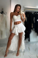 Jessica Bara Wita High Low Ruffle Maxi Skirt