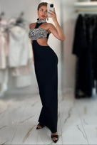 Jessica Bara Yera Crystal Choker Gown