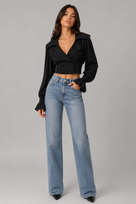 Jessica Bara Zerash Collared Long Sleeve Top