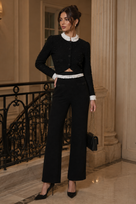 Jessica Bara Kava Knit Long Sleeve Top and Pants Two Piece Set