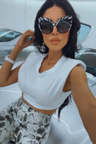 Jessica Bara Nelly Sleeveless Cropped T-shirt As Seen On Leyla Milani