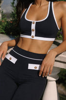 Miss Désir Estelle Gold Button Sports Bra