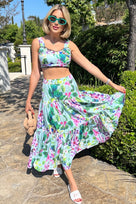Jessica Bara Chase Floral Top and Maxi Skirt Two Piece Set As Seen On Maryam Shinali