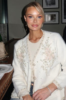 Jessica Bara Celinne Flower Fuzzy Cardigan