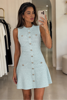 Jessica Bara Orzi Crystal Button Midi Dress