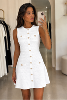 Jessica Bara Orzi Crystal Button Midi Dress