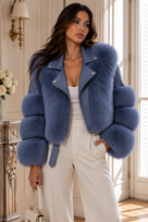 Jessica Bara Rocco Long Sleeve Belted Coat