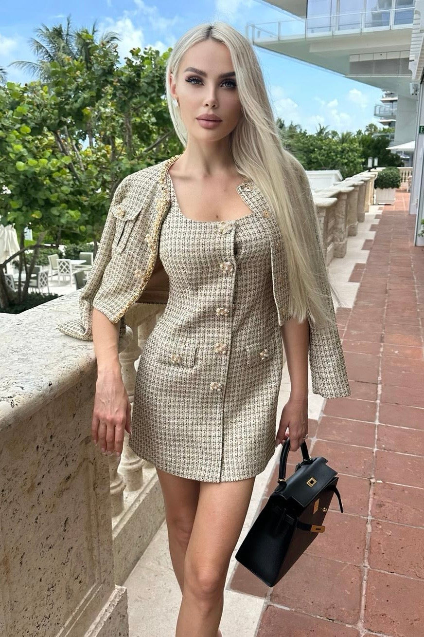 Tweed Jacket Flare Dress With Jacket Tweed Jacket, Fit And Flare Dress MEMORANDUM NYC Fashion Tweed Jacket Flare Dress With Jacket Tweed Jacket, Fit And Flare Dress MEMORANDUM NYC Fashion