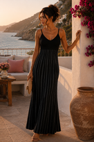 Jessica Bara Vaze Striped V-Neck Maxi Dress