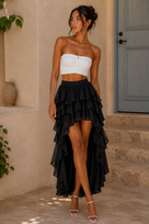 Jessica Bara Weny Cascading Ruffle Maxi Skirt