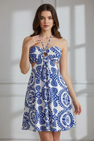 Jessica Bara Meiko Halter Neck Cut Out Mini Dress