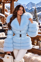 Jessica Bara Yolanda Fur Belted Coat