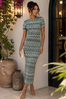 Jessica Bara Zeva Short Sleeve Maxi Dress