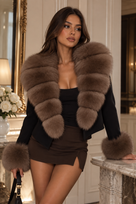 Jessica Bara Ziggy Fur Cardigan Coat
