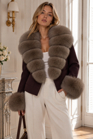 Jessica Bara Ziggy Fur Cardigan Coat