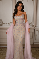 Jessica Bara Liva Crystal Gown with Shawl