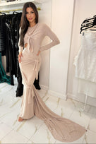 Jessica Bara Saima Long Sleeve Bow Knot Gown