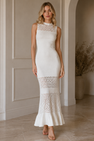 Jessica Bara Katelin Knit High Neck Maxi Dress
