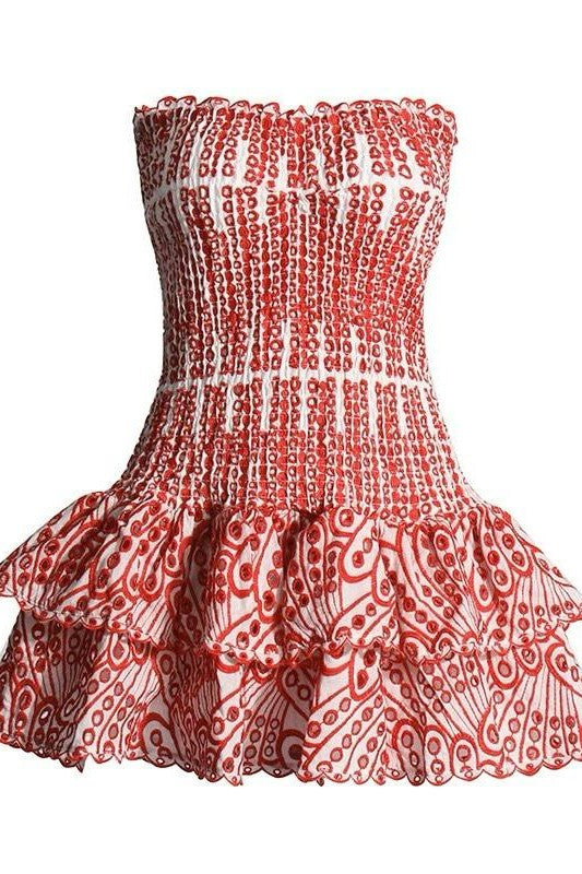 Jessica Bara Vienna Strapless Tube Bodycon Ruffle Mini Dress – JESSICA BARA