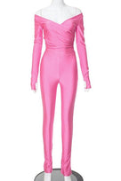 Jessica Bara Riden Off The Shoulder Top And Pants Two Piece Set