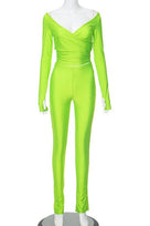 Jessica Bara Riden Off The Shoulder Top And Pants Two Piece Set