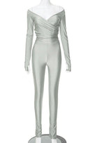 Jessica Bara Riden Off The Shoulder Top And Pants Two Piece Set