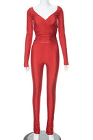 Jessica Bara Riden Off The Shoulder Top And Pants Two Piece Set