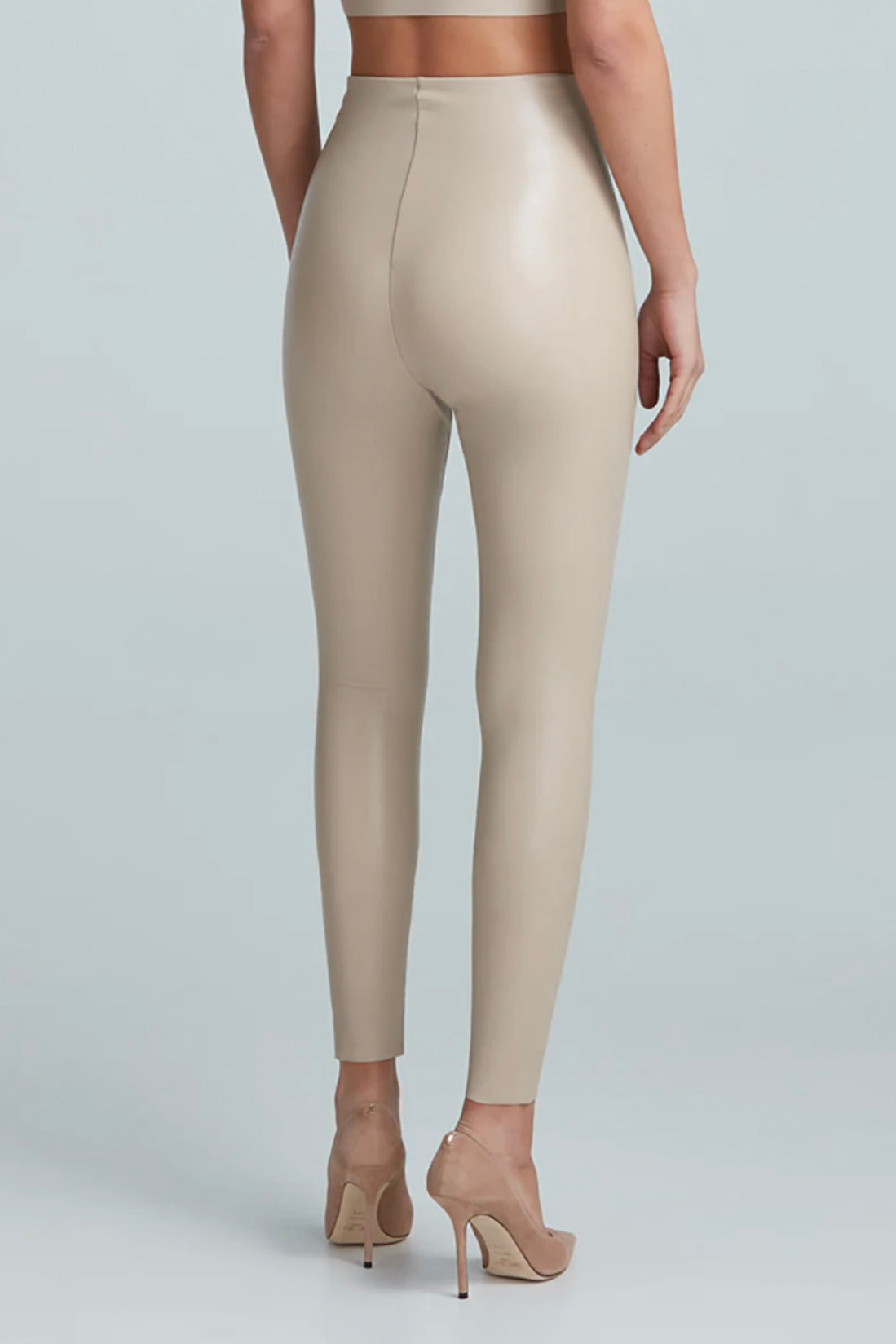 The Jora Faux Leather High Waist Legging In Camel • Impressions