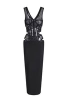 Jessica Bara Tiernan Lace Paneled Maxi Dress