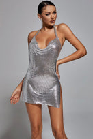 Jessica Bara Tezza Halter Metal Chain Mini Dress As Seen On Tika Camaj