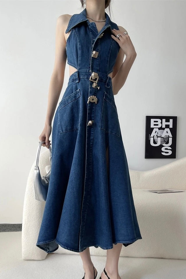 Jessica Bara Caeden Cut Out Denim Maxi Dress As Seen On Leyla Milani JESSICA BARA Jessica Bara Caeden Cut Out Denim Maxi Dress As Seen On Leyla Milani JESSICA BARA