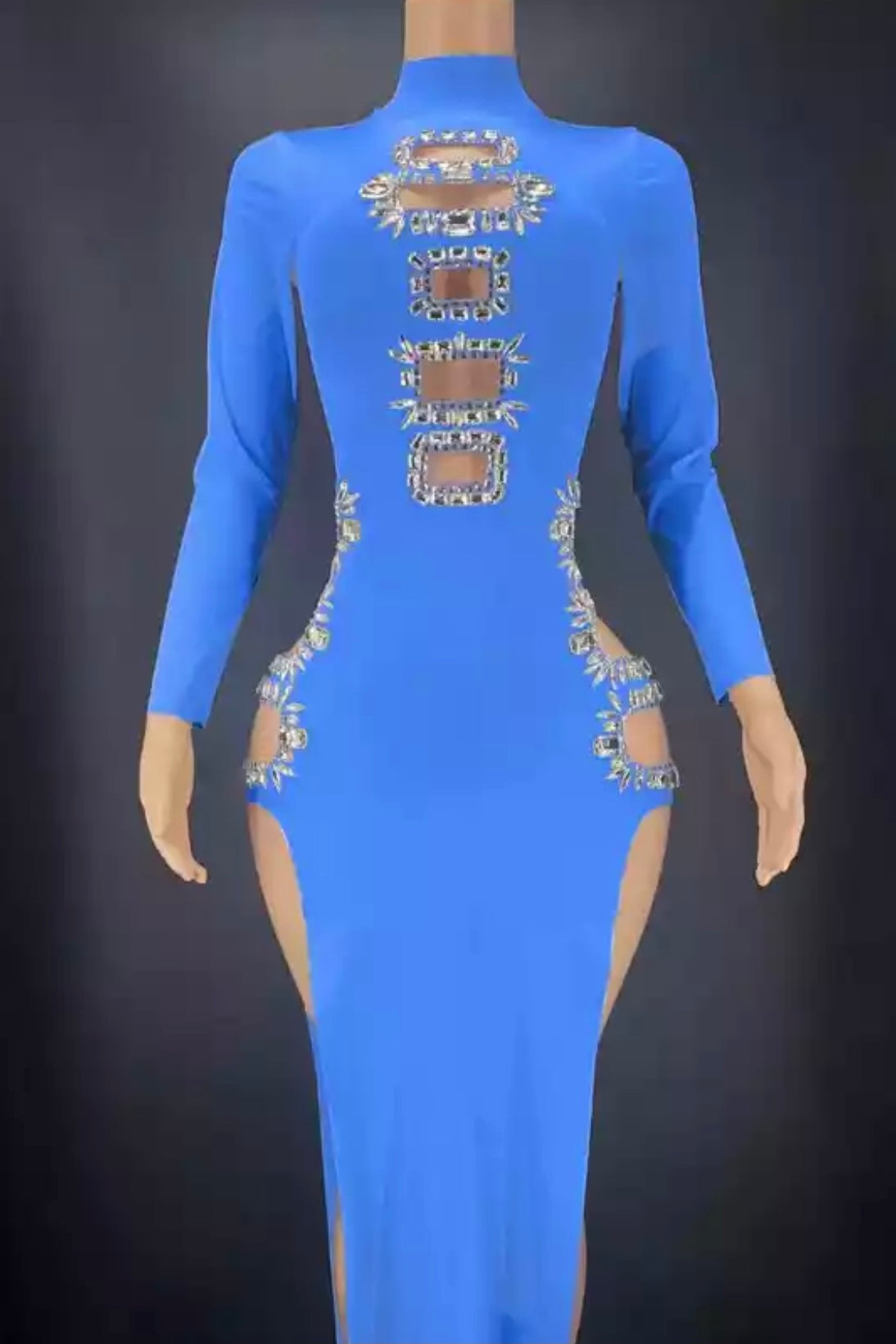 Jessica Bara Benedetta Crystal Cut Out Maxi Dress Jessica Bara Benedetta Crystal Cut Out Maxi Dress