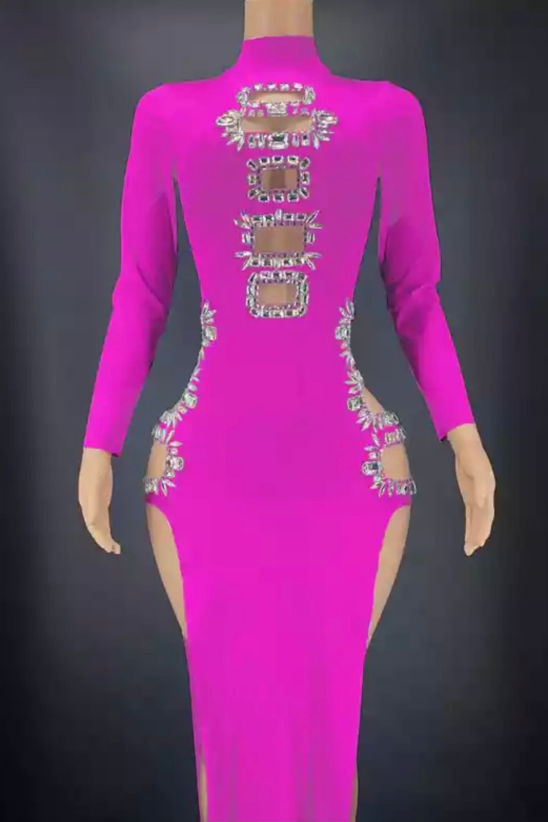 Jessica Bara Benedetta Crystal Cut Out Maxi Dress  JESSICA BARA