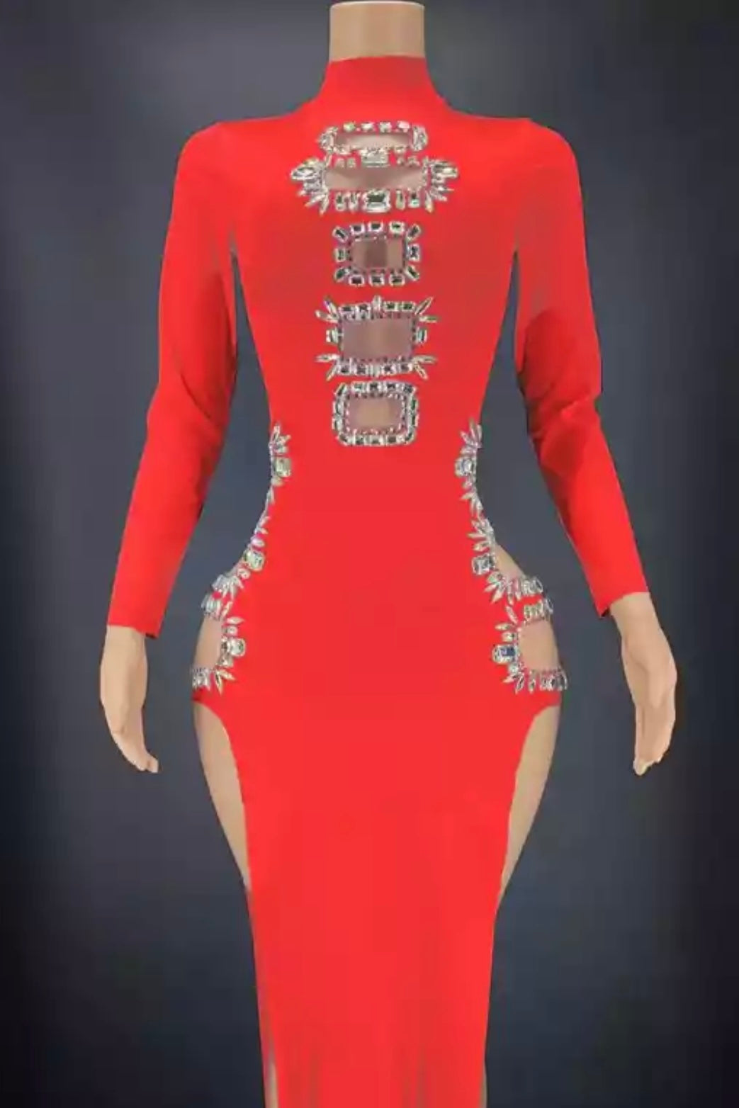 chinese dress ladies Jessica Bara Benedetta Crystal Cut Out Maxi Dress – JESSICA BARA