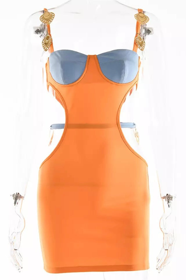 Jessica Bara Chrissie Bandage Cut Out Heart Mini Dress  JESSICA BARA
