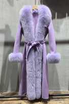 Jessica Bara Inessa Fur Belted Long Coat