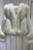 Jessica Bara Nicola Beaded Fur Coat