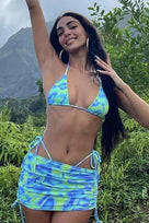 Jessica Bara Palmer Printed Bikini Top and Skirt Two Piece Set