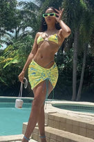 Jessica Bara Palmer Printed Bikini Top and Skirt Two Piece Set