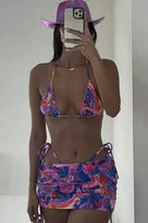Jessica Bara Palmer Printed Bikini Top and Skirt Two Piece Set