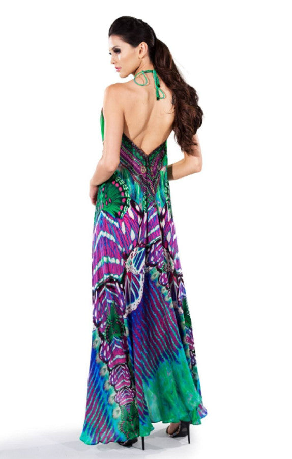 All Dresses - Shahida Parides Purple Butterfly Print Maxi Dress