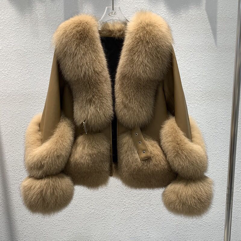 Jessica Bara Oksana Leather Fur Belted Coat – jessicabara