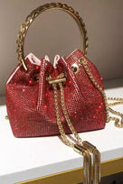 Jessica Bara Zenon Rhinestone Circular Bucket Purse