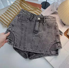 Jessica Bara Jojo Irregular Denim  Skirt Skort
