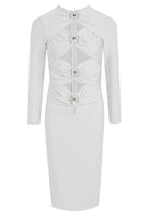 Jessica Bara Kazzie Long Sleeve Cut Out Midi Dress